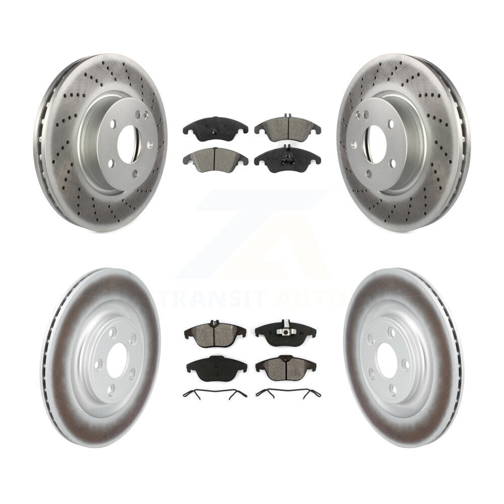Front Rear Coated Disc Brake Rotors And Semi-Metallic Pads Kit For Mercedes-Benz E400 KGS-102799