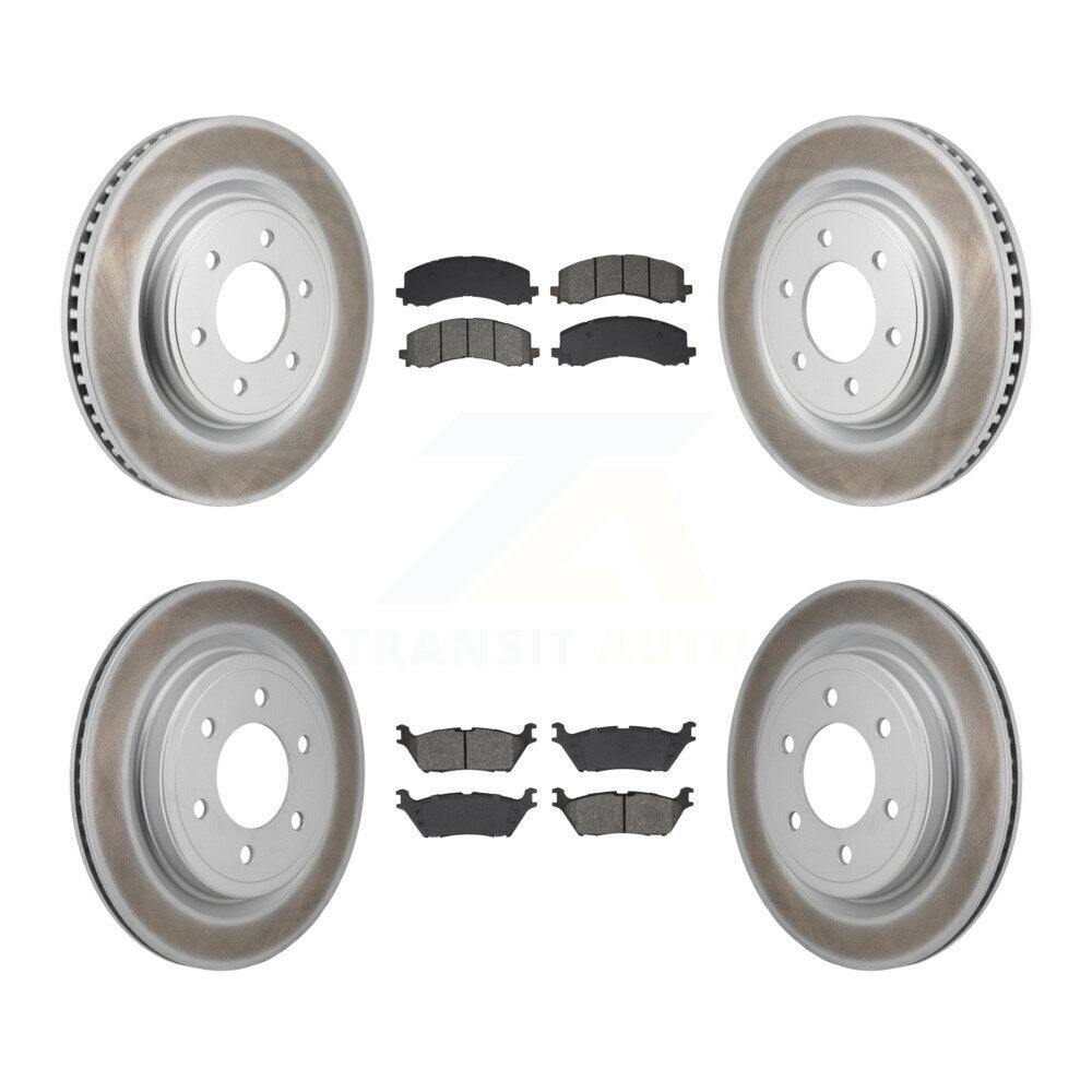Front Rear Coat Disc Brake Rotors Semi-Metallic Pad Kit For Ford F-150 Expedition Lincoln KGS-102801