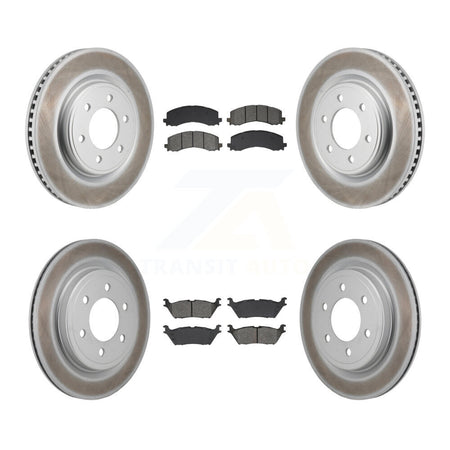 Front Rear Coat Disc Brake Rotors Semi-Metallic Pad Kit For Ford F-150 Expedition Lincoln KGS-102801