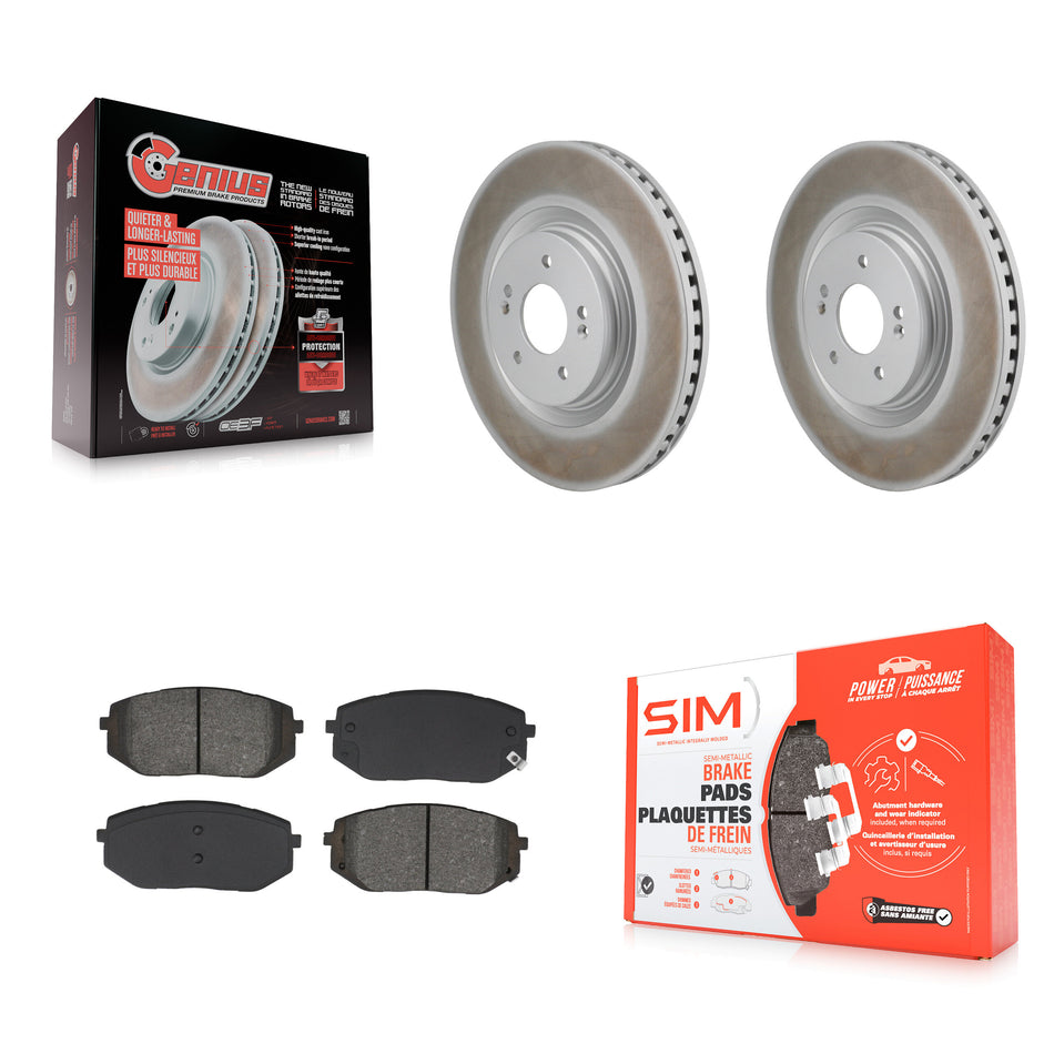 Front Coated Disc Brake Rotors And Semi-Metallic Pads Kit For Hyundai Sonata Kia K5 KGS-102810