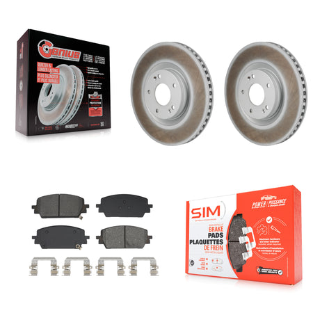Front Coated Disc Brake Rotor Semi-Metallic Pad Kit For Hyundai Santa Fe Kia Sorento Cruz KGS-102827