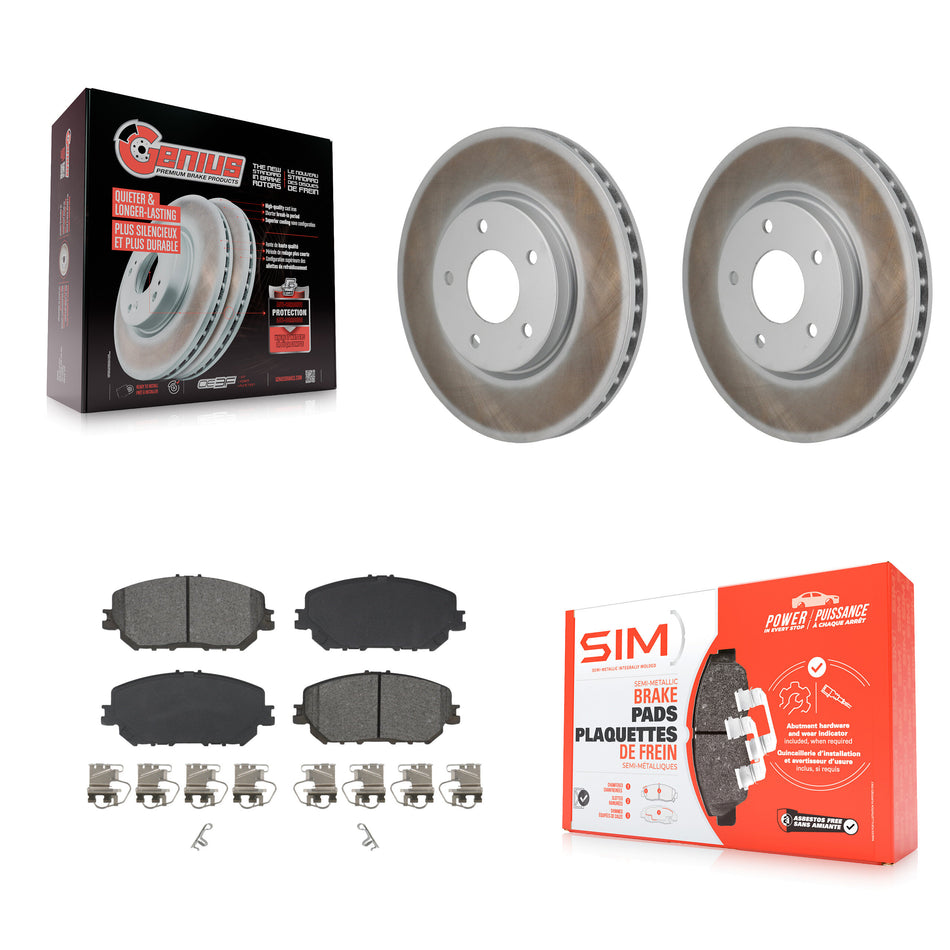 Front Coated Disc Brake Rotors And Semi-Metallic Pads Kit For Nissan Rogue KGS-102828