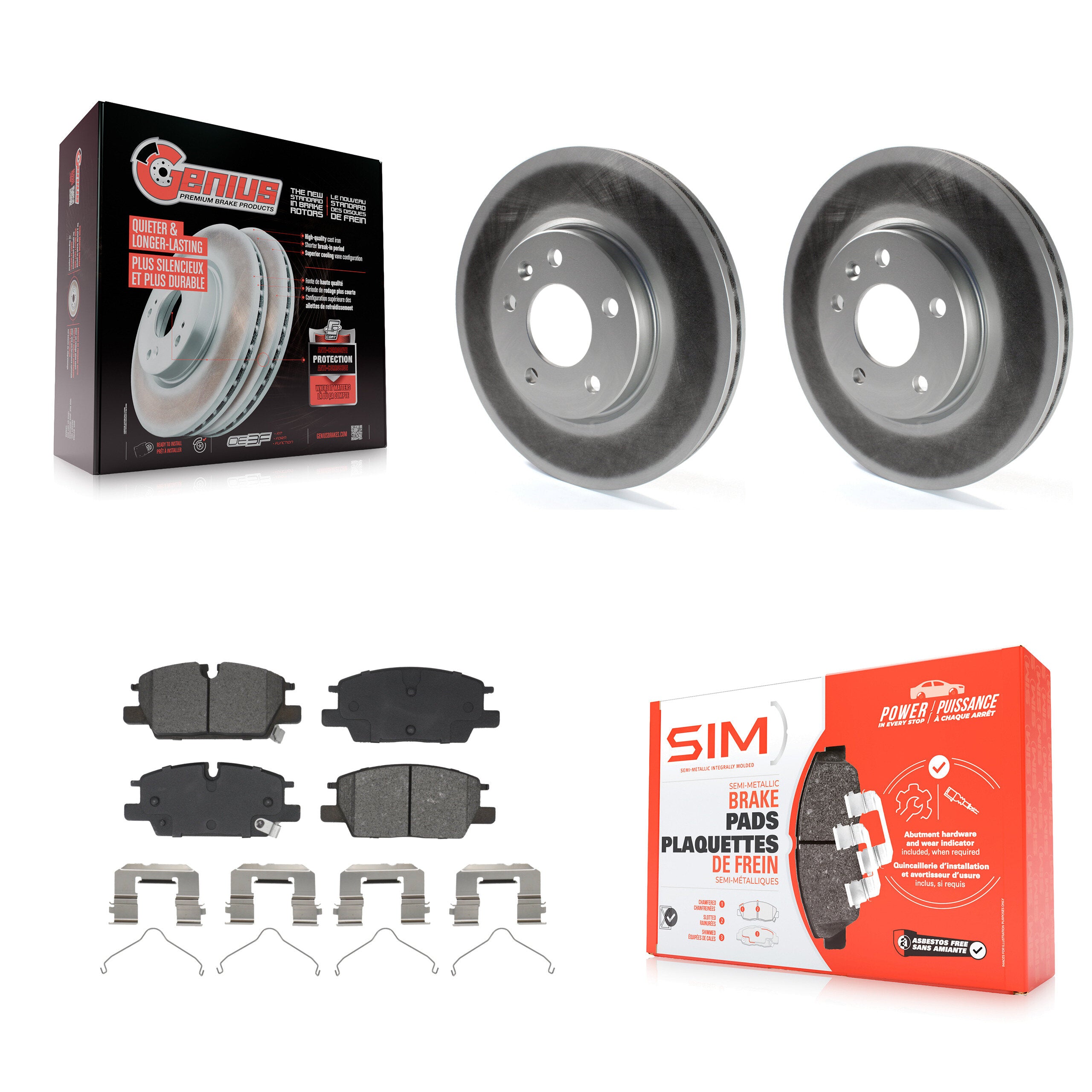 Front Coated Brake Rotor & Semi-Metallic Pad Kit For Chevrolet Equinox GMC Terrain Malibu KGS-102834