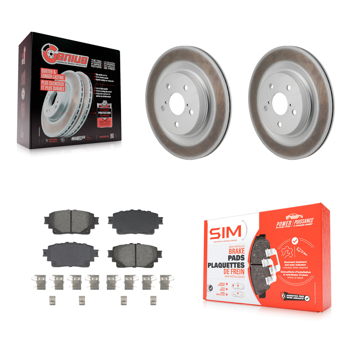 Rear Coated Brake Rotor & Semi-Metallic Pad Kit For Toyota Sienna Lexus RAV4 Prime NX350h KGS-102838