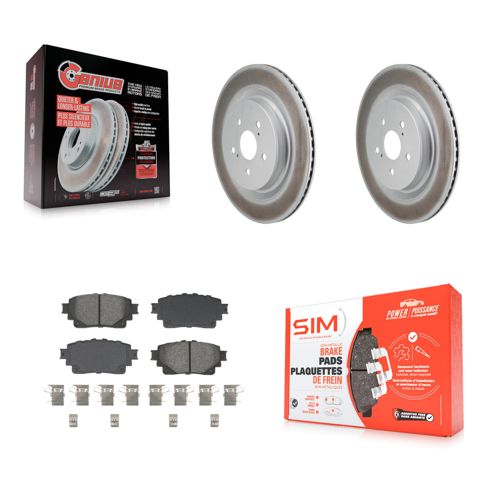 Rear Coat Disc Brake Rotor Semi-Metallic Pad Kit For Toyota Highlander Lexus RX350h RX350 KGS-102839