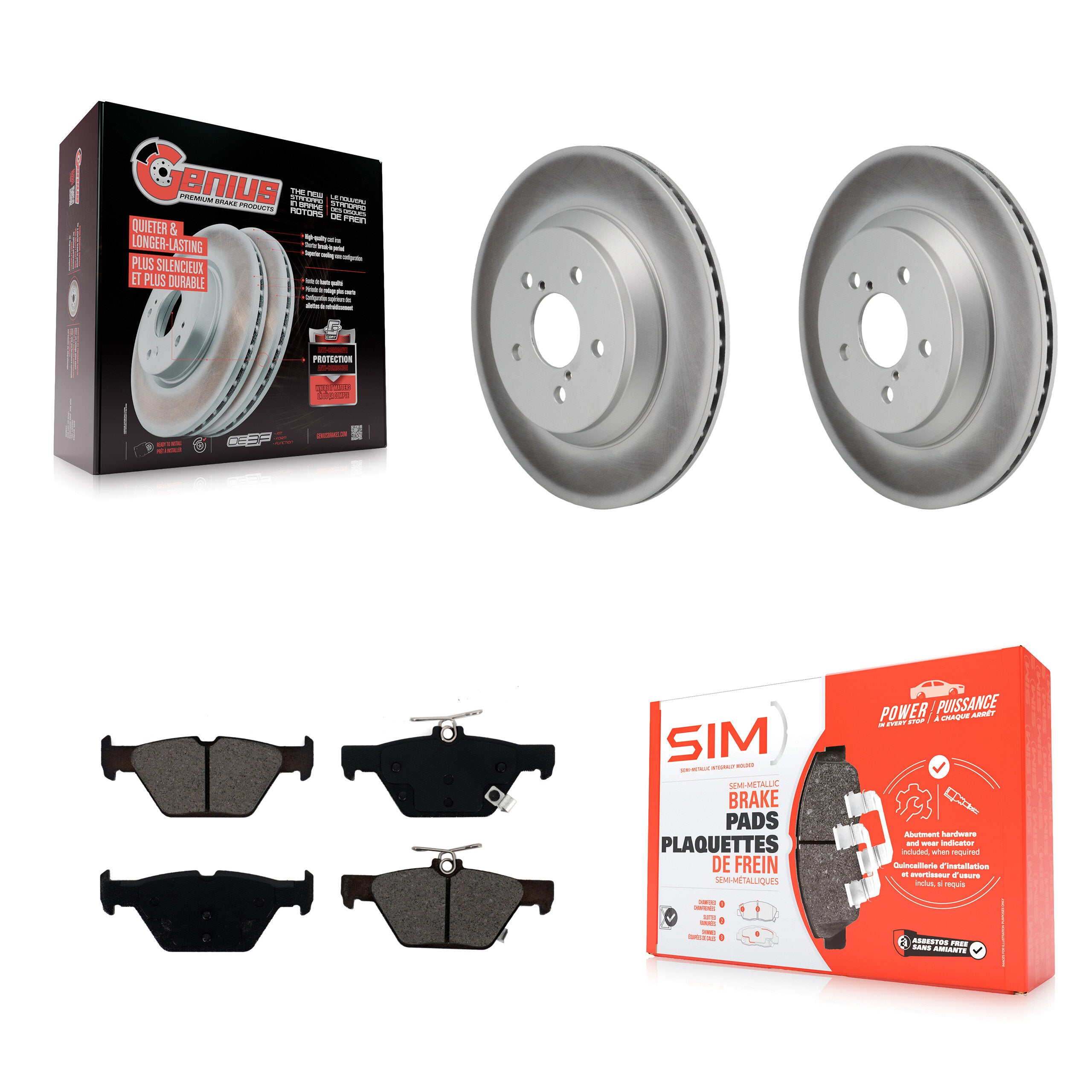 Rear Coated Disc Brake Rotors And Semi-Metallic Pads Kit For Subaru Crosstrek KGS-102841