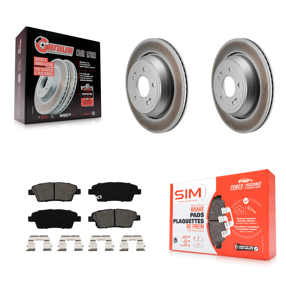 Rear Coated Disc Brake Rotors And Semi-Metallic Pads Kit For 2015 Kia K900 3.8L KGS-102851