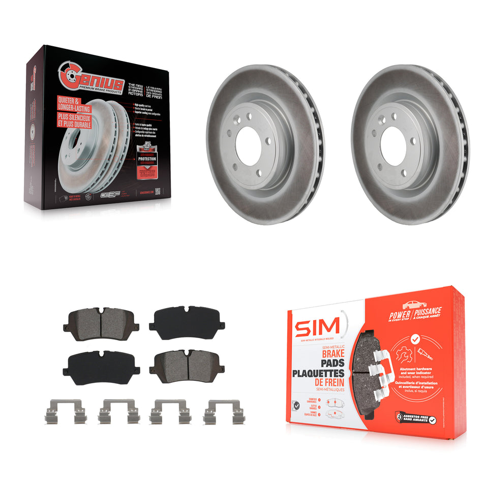 Rear Coated Disc Brake Rotors And Semi-Metallic Pads Kit For Land Rover Discovery Range KGS-102863