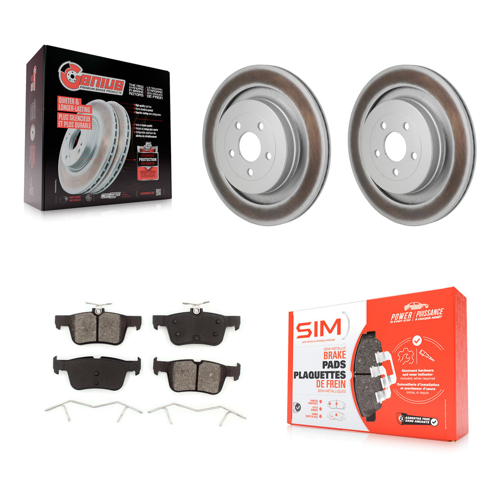 Rear Coated Disc Brake Rotors And Semi-Metallic Pads Kit For Ford Edge Lincoln Nautilus KGS-102871