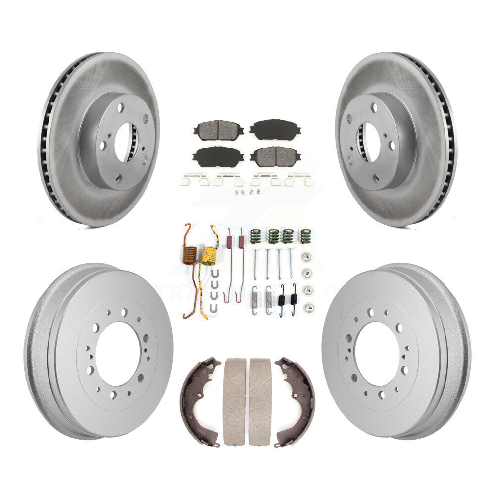 Front Rear Coated Brake Rotor Semi-Metallic Pad Drum Kit (7Pc) For 2015 Toyota Tacoma 4WD KGS-102873