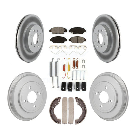 Front Rear Coat Disc Brake Rotor Semi-Metallic Pad Drum Kit (7Pc) For 2015-2020 Honda Fit KGS-102876