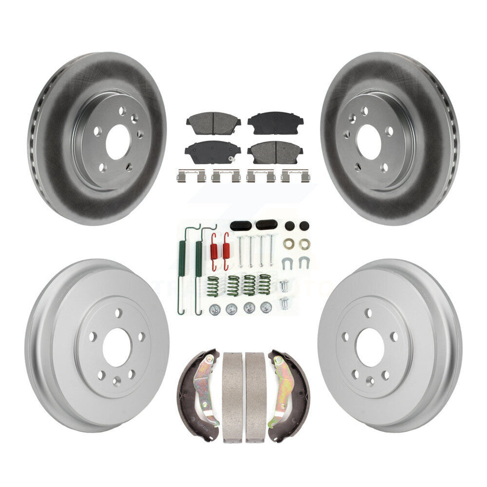 Front Rear Coated Disc Brake Rotors Semi-Metallic Pad & Drum Kit (7Pc) For Chevrolet Trax KGS-102879