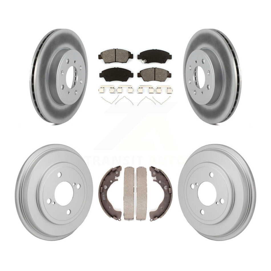 Front Rear Coated Disc Brake Rotor Semi-Metallic Pad And Drum Kit For 2015-2020 Honda Fit KGS-102882