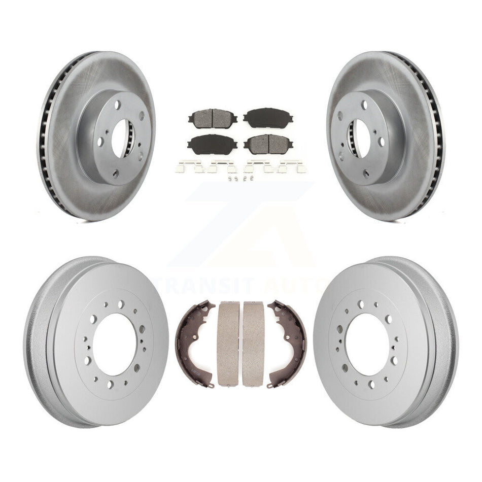 Front Rear Coated Disc Brake Rotors Semi-Metallic Pad Drum Kit For 2015 Toyota Tacoma 4WD KGS-102884