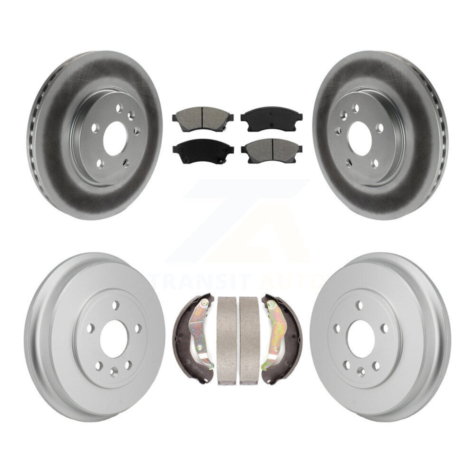 Front Rear Coated Brake Rotor Semi-Metallic Pad Drum Kit For 2013-2014 Chevrolet Sonic RS KGS-102886