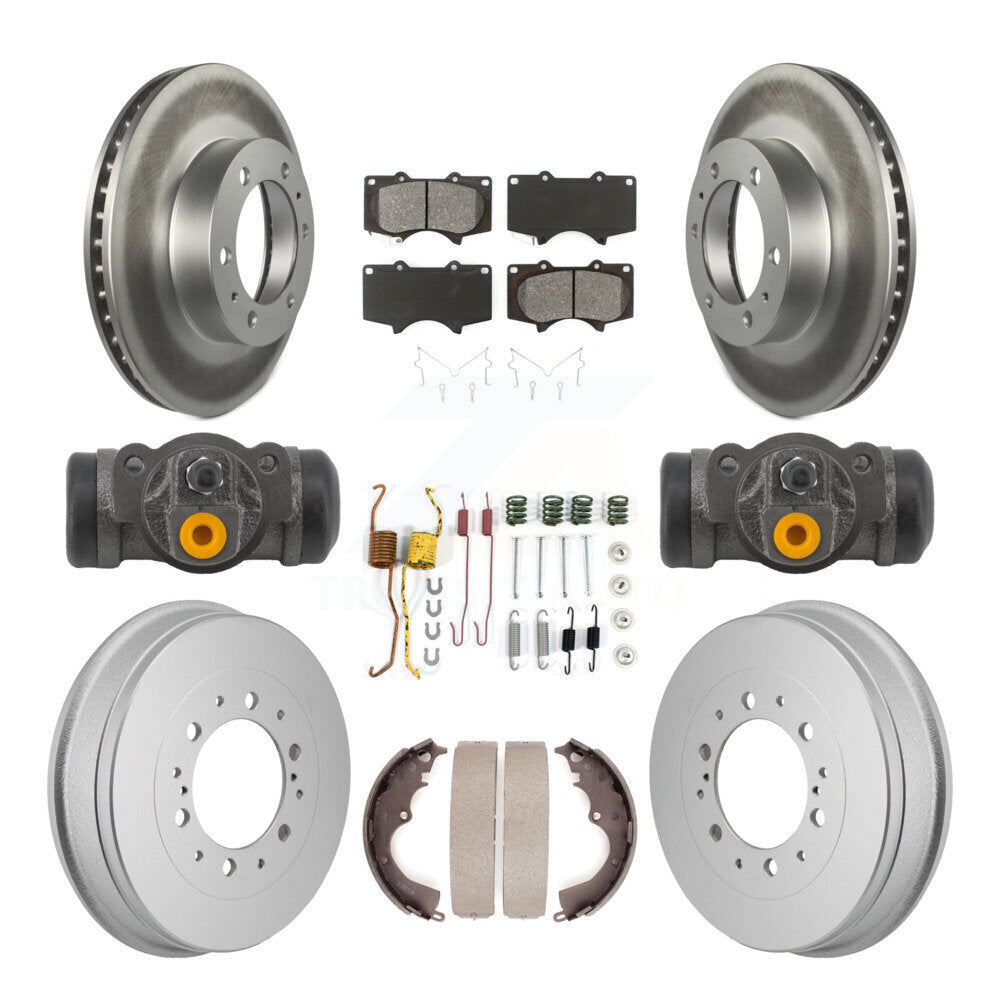 Front Rear Coated Disc Brake Rotor Semi-Metallic Pad And Drum Kit (9Pc) For Toyota Tacoma KGS-102891