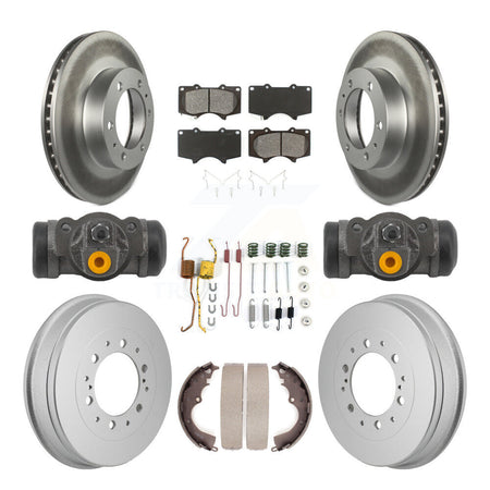 Front Rear Coated Disc Brake Rotor Semi-Metallic Pad And Drum Kit (9Pc) For Toyota Tacoma KGS-102891