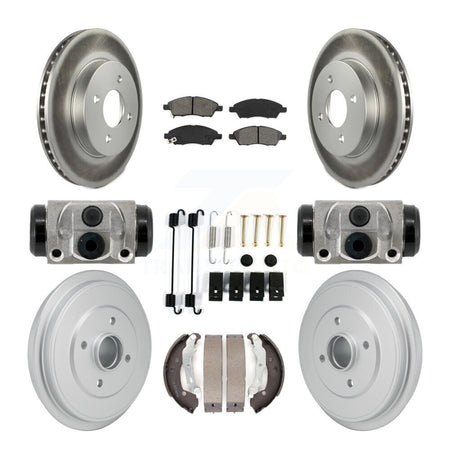 Front Rear Coat Brake Rotors Semi-Metallic Pad Drum Kit (9Pc) For Nissan Micra Versa Note KGS-102896