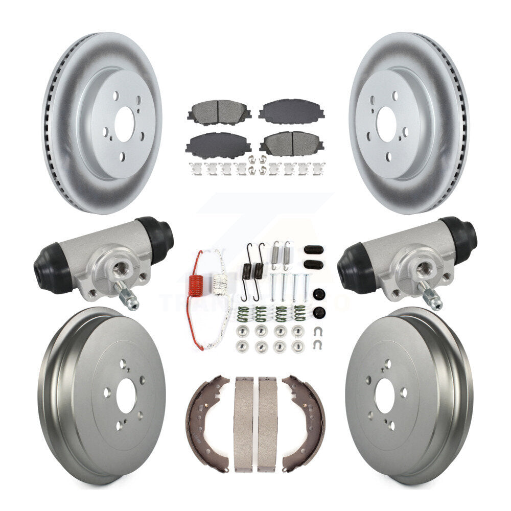 Front Rear Coat Brake Rotor Semi-Metallic Pad Drum Kit (9Pc) For 2019 Toyota Corolla 2.0L KGS-102899