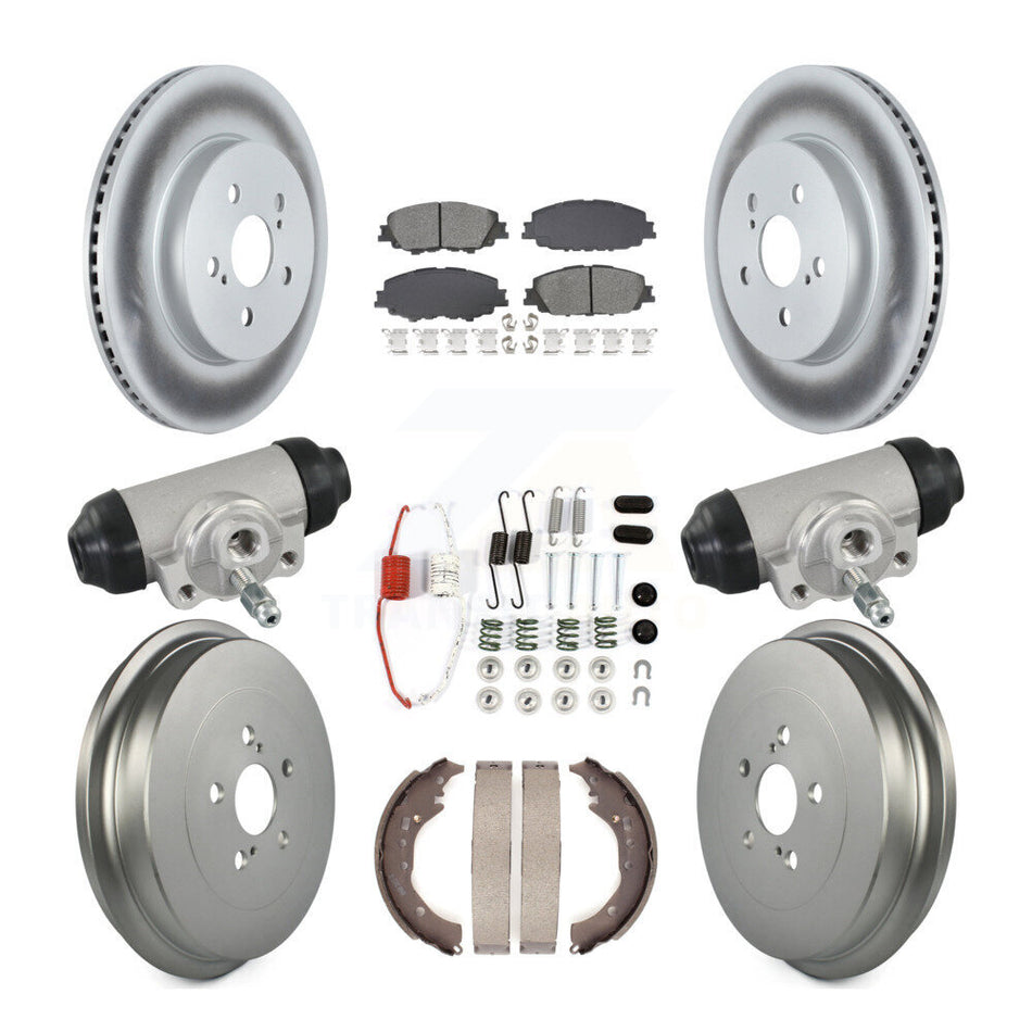 Front Rear Coat Brake Rotor Semi-Metallic Pad Drum Kit (9Pc) For 2019 Toyota Corolla 2.0L KGS-102899