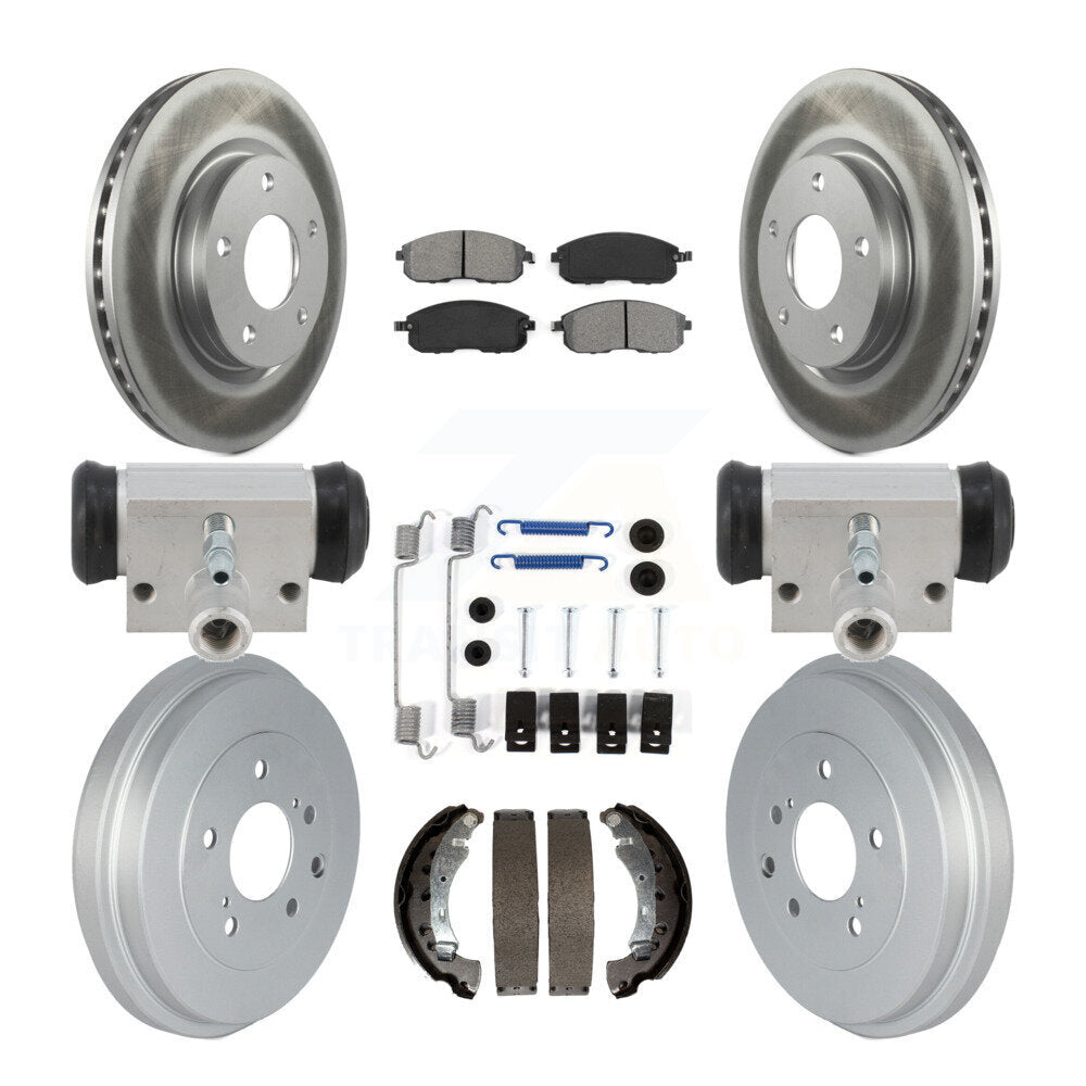 Front Rear Coated Disc Brake Rotor Semi-Metallic Pad And Drum Kit (9Pc) For Nissan Sentra KGS-102900