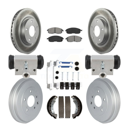 Front Rear Coated Disc Brake Rotor Semi-Metallic Pad And Drum Kit (9Pc) For Nissan Sentra KGS-102900