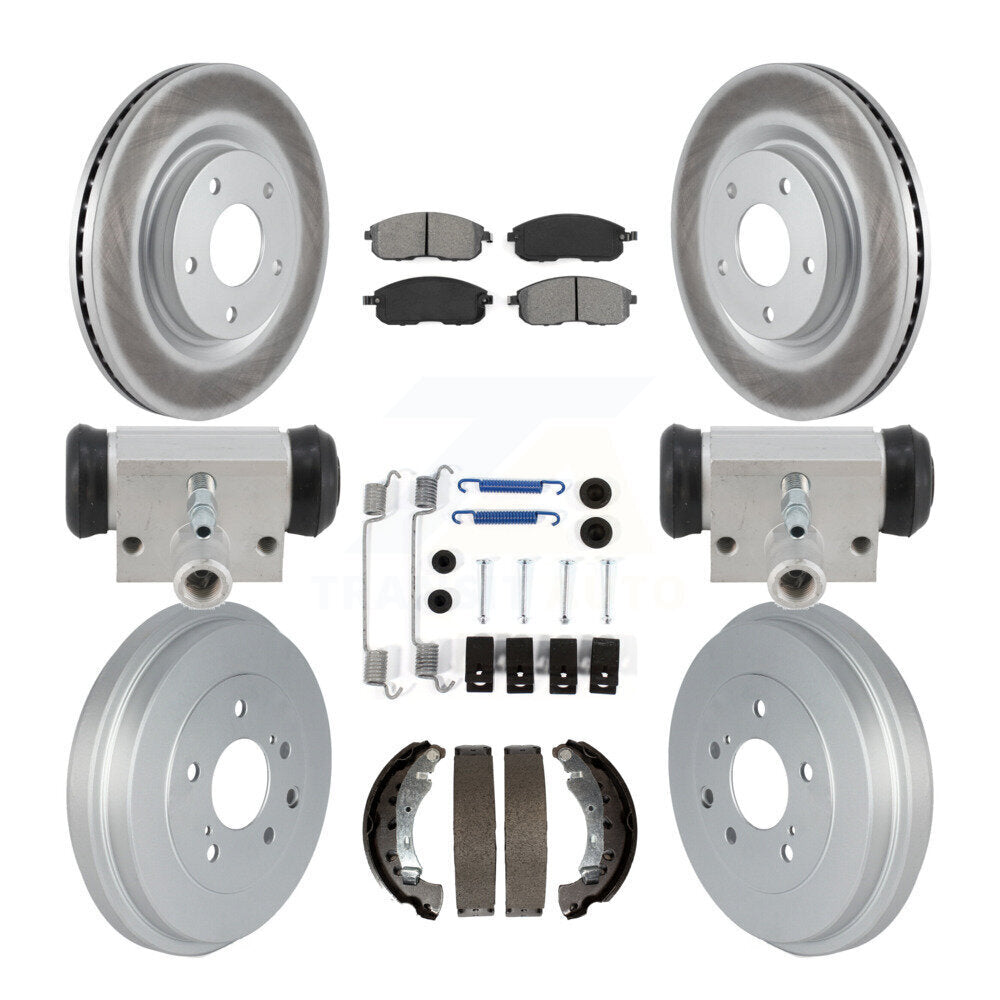 Front Rear Coated Disc Brake Rotor Semi-Metallic Pad And Drum Kit (9Pc) For Nissan Sentra KGS-102901