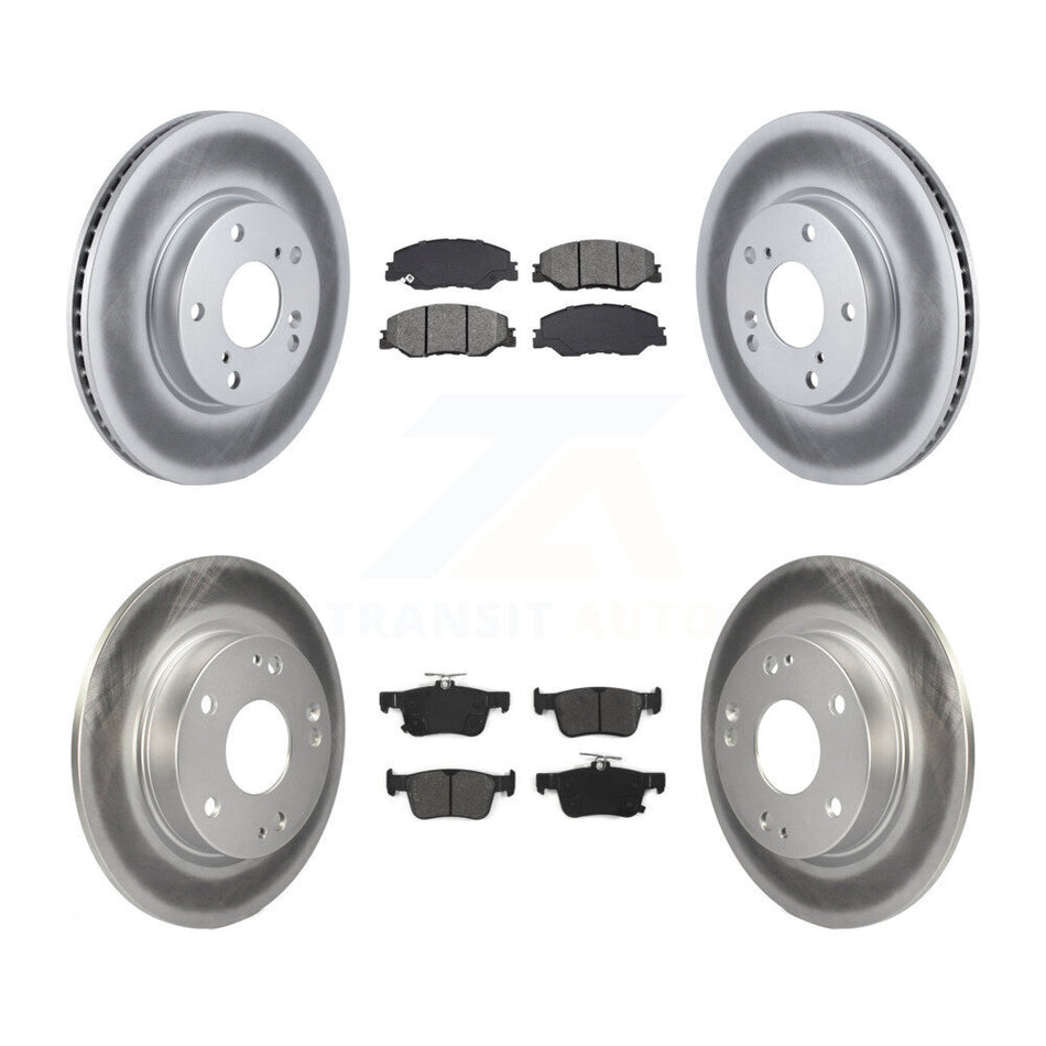Front Rear Coated Disc Brake Rotors And Semi-Metallic Pads Kit For Honda Civic KGS-102914