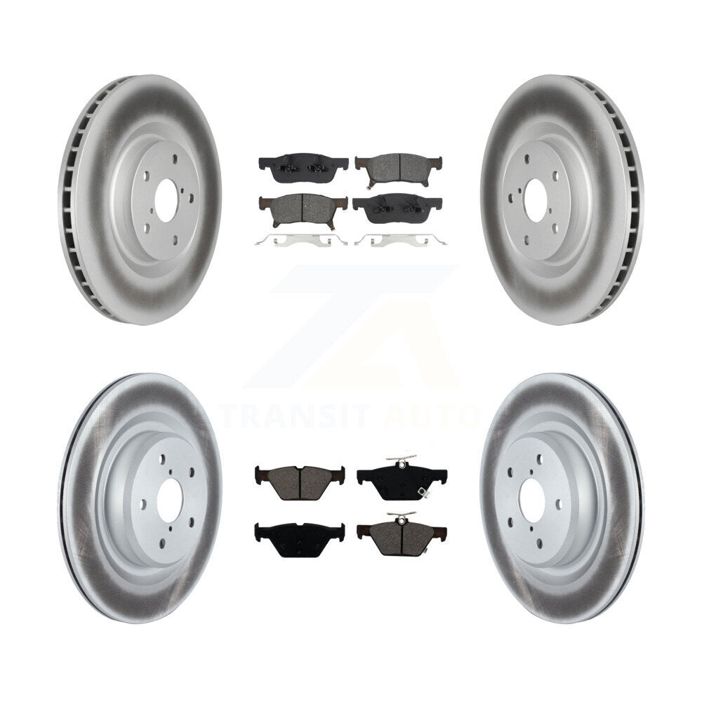 Front Rear Coated Disc Brake Rotors And Semi-Metallic Pad Kit For 2019-2024 Subaru Ascent KGS-102915