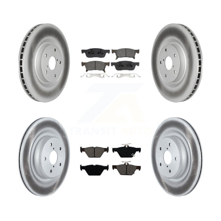 Front Rear Coated Disc Brake Rotors And Semi-Metallic Pad Kit For 2019-2024 Subaru Ascent KGS-102915
