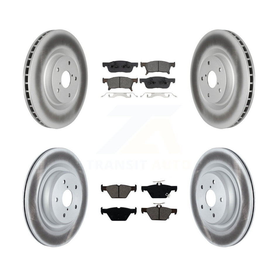 Front Rear Coated Disc Brake Rotors And Semi-Metallic Pad Kit For 2019-2024 Subaru Ascent KGS-102915