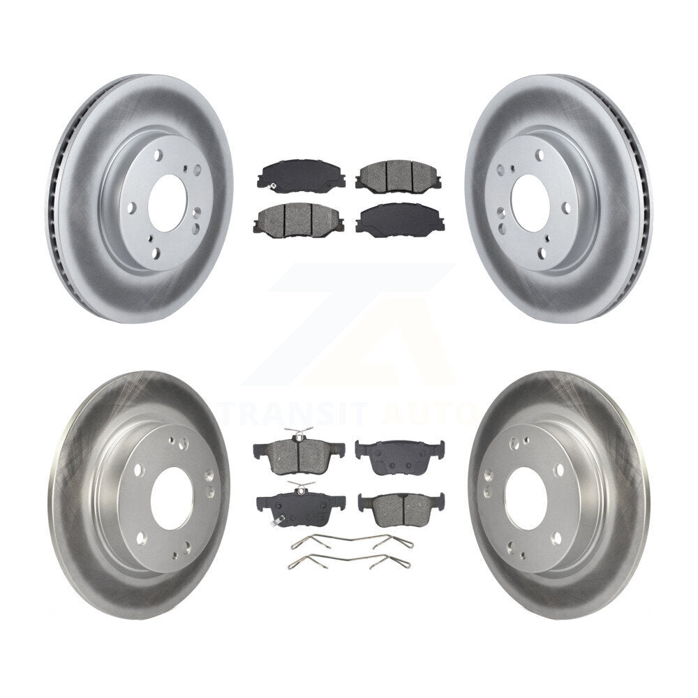 Front Rear Coated Disc Brake Rotors And Semi-Metallic Pad Kit For 2019-2022 Honda Insight KGS-102917