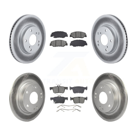 Front Rear Coated Disc Brake Rotors And Semi-Metallic Pad Kit For 2019-2022 Honda Insight KGS-102917