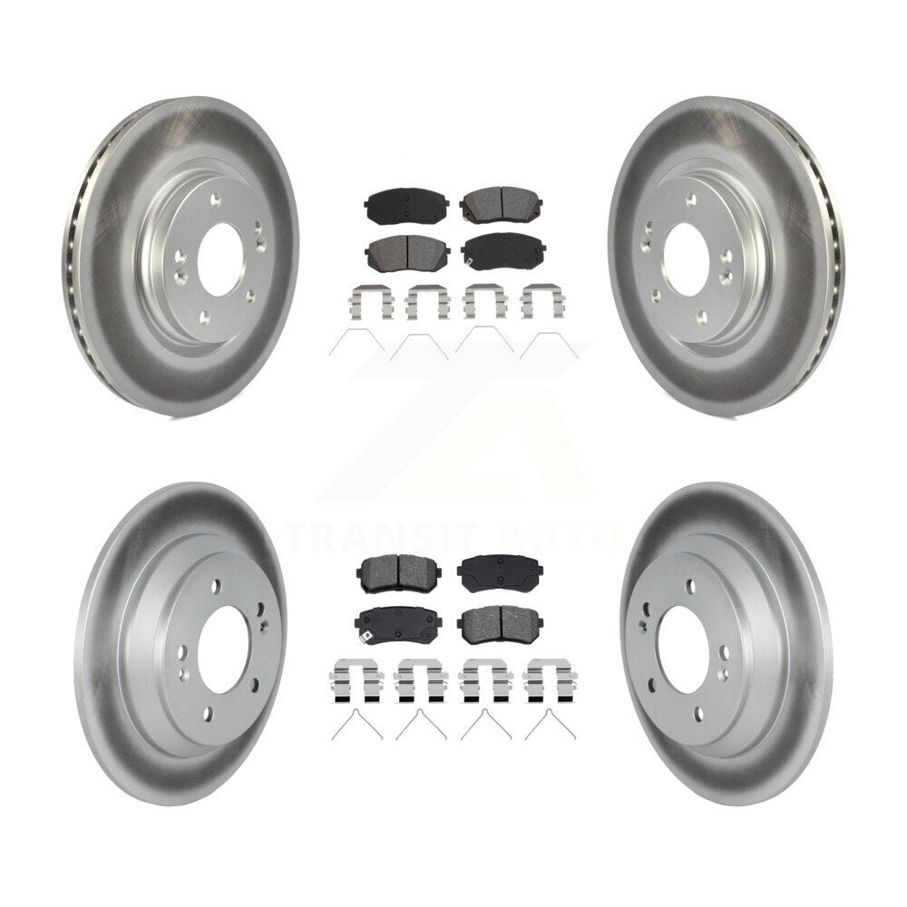 Front Rear Coated Disc Brake Rotors And Semi-Metallic Pads Kit For Hyundai Kona KGS-102919