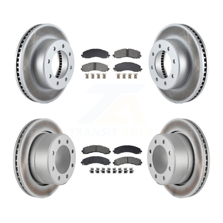 Front Rear Coat Disc Brake Rotor Semi-Metallic Pad Kit For Ram 3500 With Dual Wheels KGS-102922