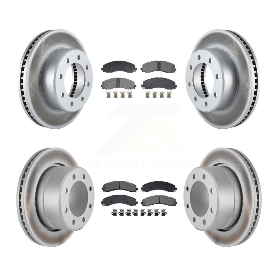 Front Rear Coat Disc Brake Rotor Semi-Metallic Pad Kit For Ram 3500 With Dual Wheels KGS-102922