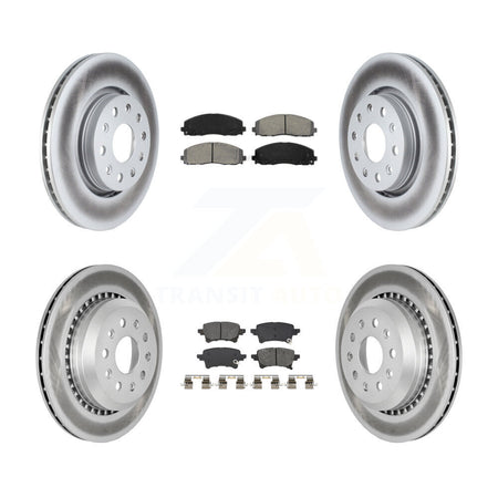Front Rear Coated Disc Brake Rotor And Semi-Metallic Pad Kit For 2020-2023 Jeep Gladiator KGS-102924