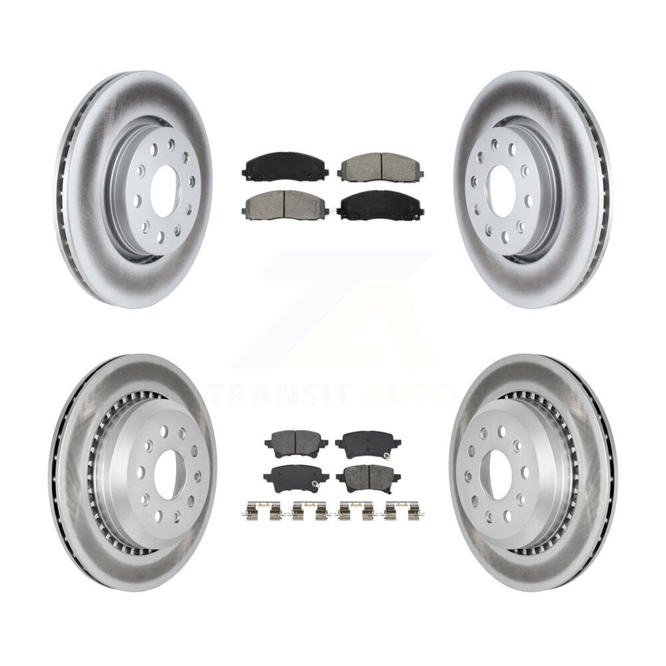 Front Rear Coated Disc Brake Rotor And Semi-Metallic Pad Kit For 2020-2023 Jeep Gladiator KGS-102924