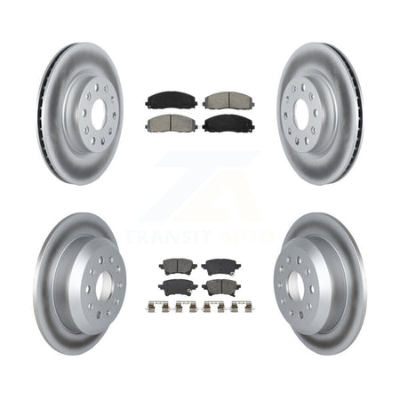Front Rear Coated Disc Brake Rotors And Semi-Metallic Pads Kit For Jeep Wrangler KGS-102925