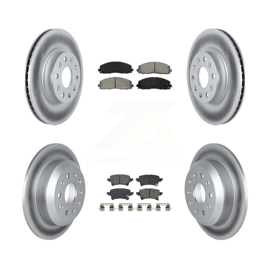 Front Rear Coated Disc Brake Rotors And Semi-Metallic Pads Kit For Jeep Wrangler KGS-102925