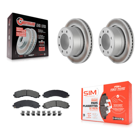 Rear Coat Brake Rotors Semi-Metallic Pad Kit For 2020-2021 Ram 3500 With Dual Wheels KGS-102932