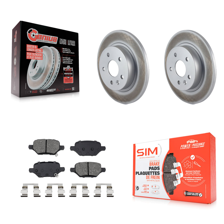 Rear Coated Brake Rotor & Semi-Metallic Pad Kit For 2018-2022 Buick Encore Chevrolet Trax KGS-102937
