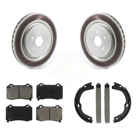 Rear Disc Coated Rotors Semi-Metallic Pads And Parking Shoes Kit For Chevrolet Camaro CTS KGS-102940