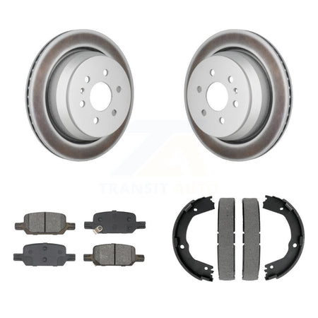 Rear Disc Coated Rotors Semi-Metallic Pads & Parking Shoes Kit For Chevrolet Colorado GMC KGS-102943