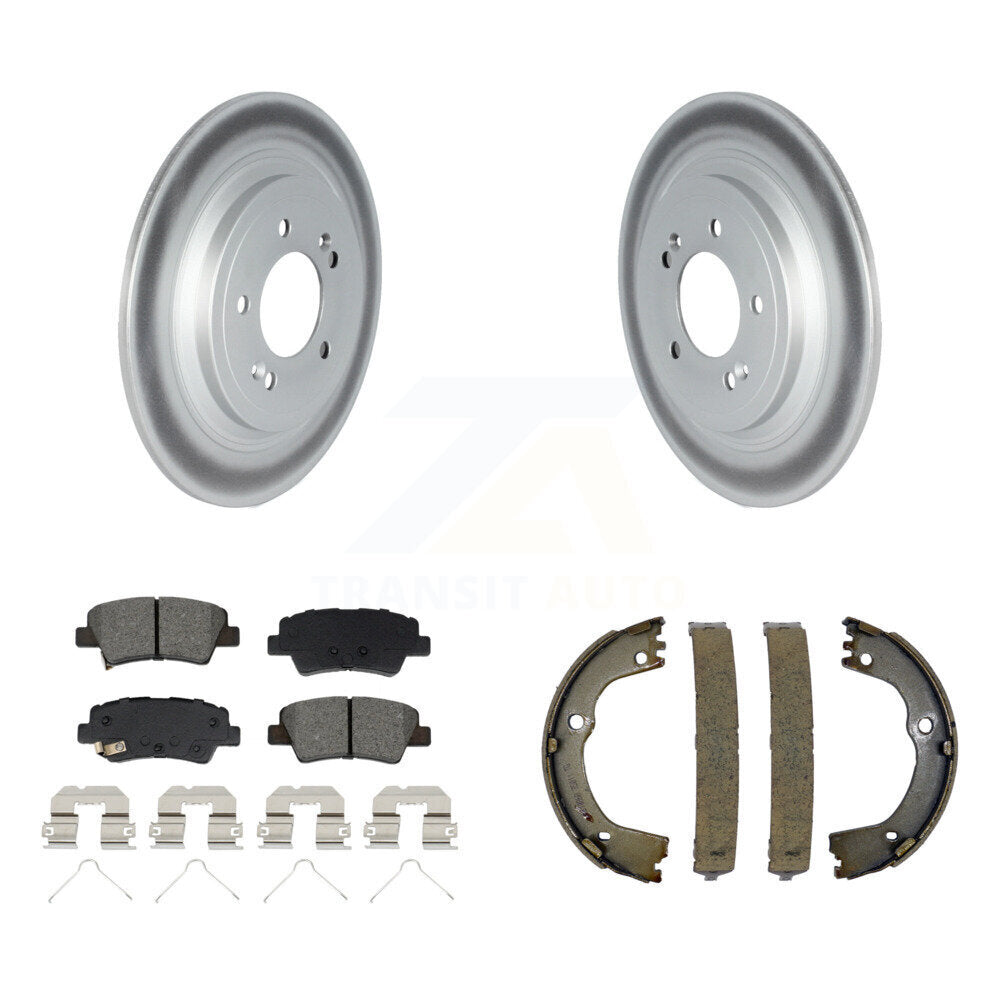 Rear Disc Coated Rotors Semi-Metallic Pads And Parking Shoes Kit For Kia Sportage Hyundai KGS-102953