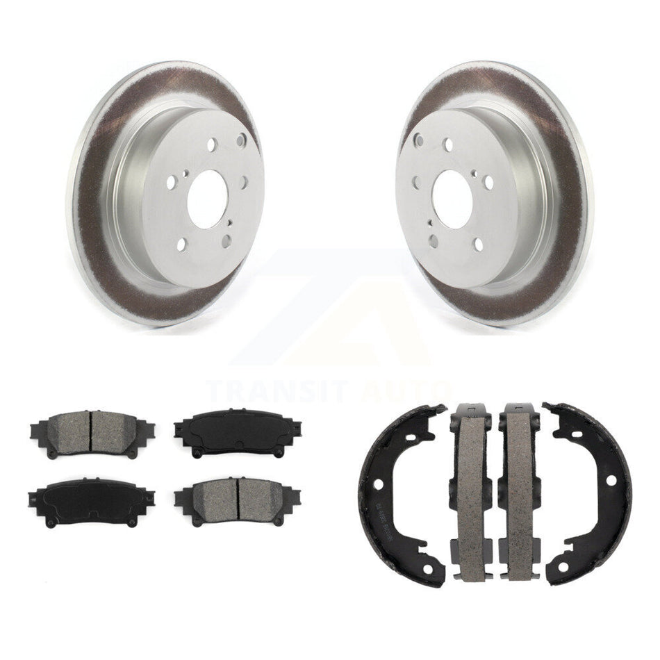 Rear Disc Coated Rotors Semi-Metallic Pads And Parking Shoes Kit For Toyota Prius V Mirai KGS-102968