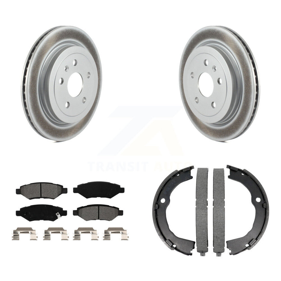Rear Disc Coated Rotors Semi-Metallic Pads And Parking Shoes Kit For Chevrolet Camaro CTS KGS-102970