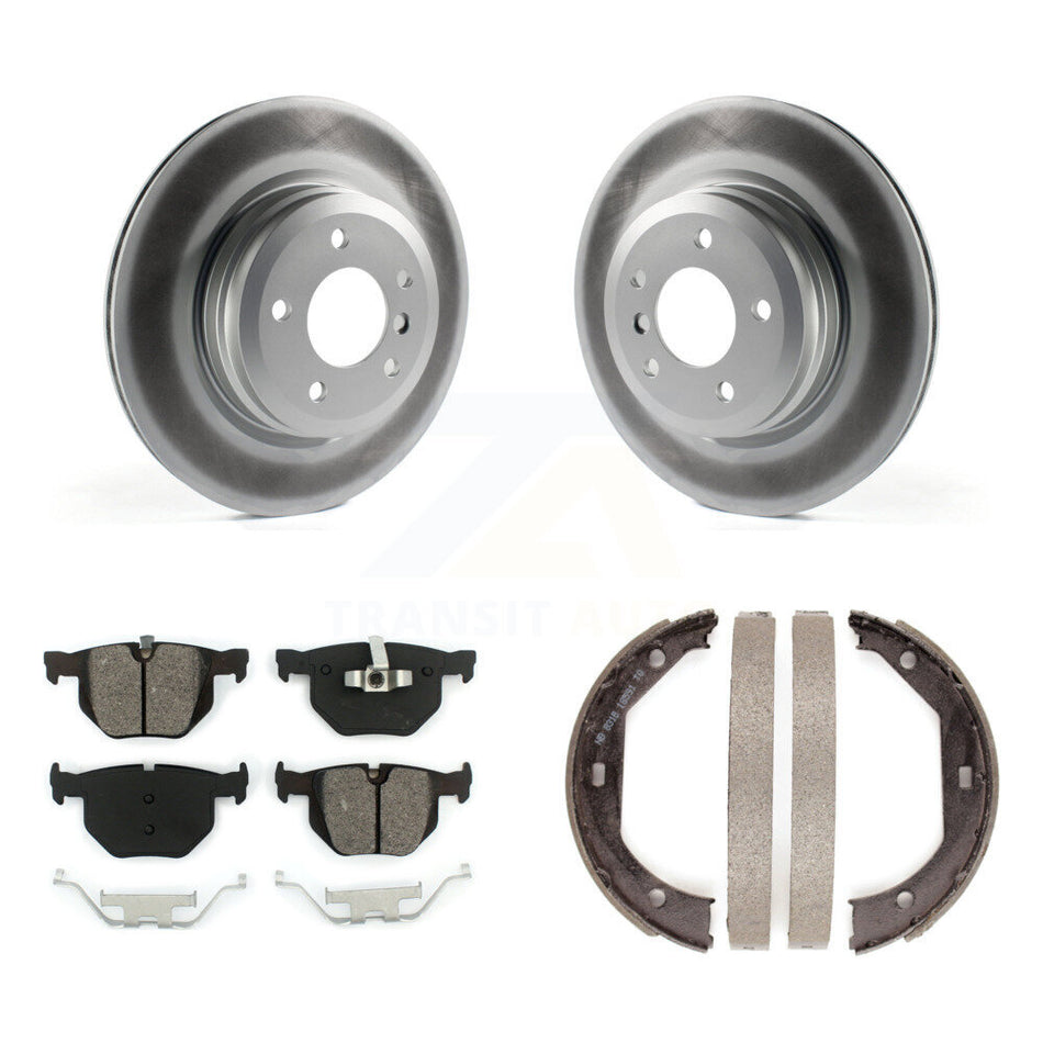 Rear Disc Coated Rotors Semi-Metallic Pads Parking Shoes Kit For BMW X1 335i xDrive 335xi KGS-102981