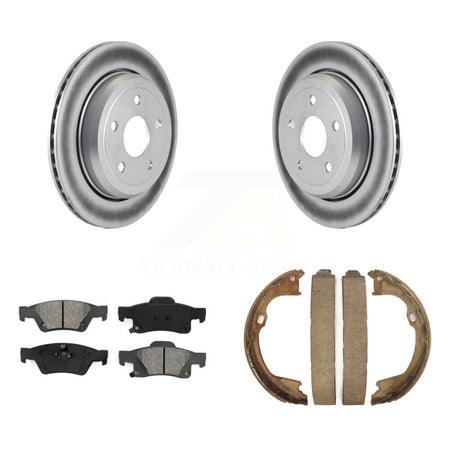 Rear Disc Coated Rotors Semi-Metallic Pads & Parking Shoes Kit For Jeep Grand Cherokee WK KGS-102991