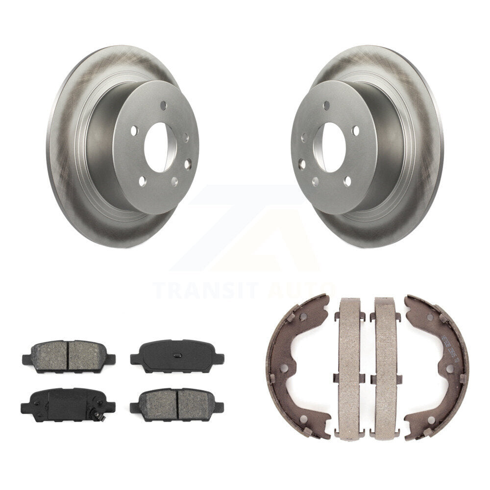 Rear Disc Coated Rotors Semi-Metallic Pads And Parking Shoes Kit For Nissan Altima Maxima KGS-103005